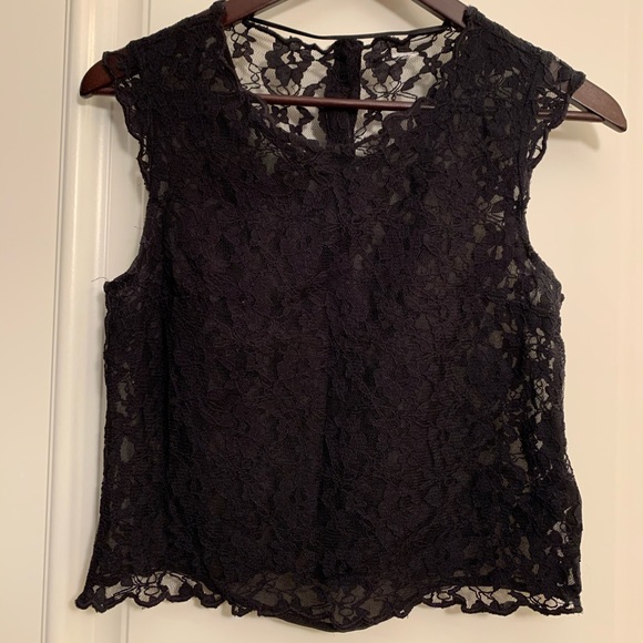 Black Lace Tank Top - Picture 1 of 2